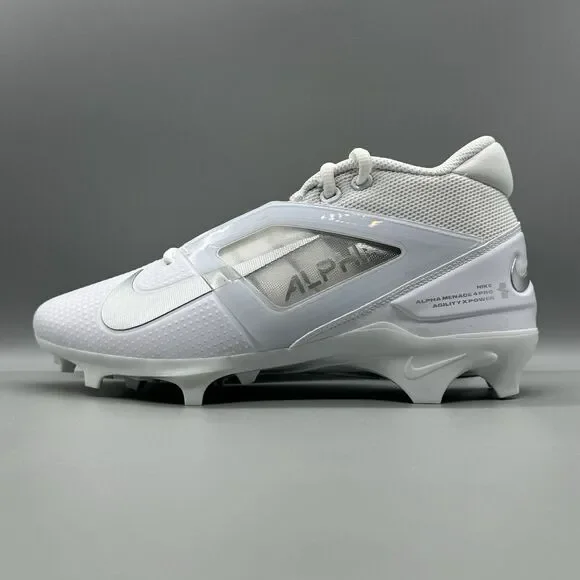 Nike Alpha Menace 4 Pro White-Silver Football Cleats Mens  display picture 1